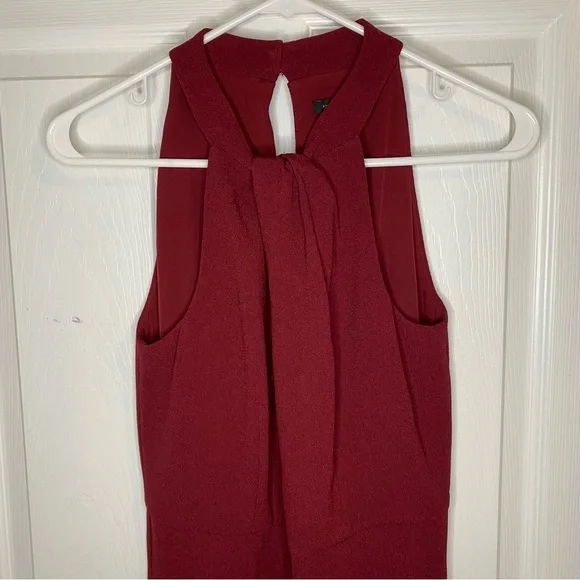 Ann Taylor Factory Cranberry/Burgundy Halter Top Jumpsuit Size 0 - Picture 6 of 9